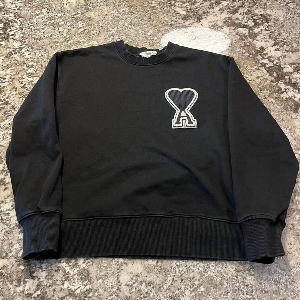 Ami Paris Tonal Sweatshirt black Size fits like a small
